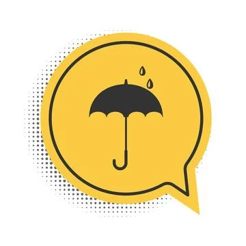 Black Classic elegant opened umbrella icon isolated on white background. Rain Stock Illustration