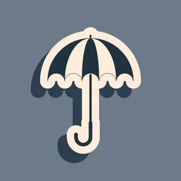 Black Classic elegant opened umbrella icon isolated on grey background. Rain Stock Illustration
