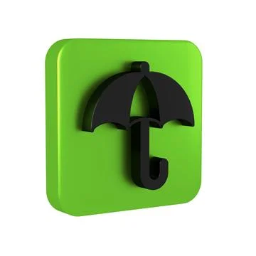 Black Classic elegant opened umbrella icon isolated on transparent backgrou.. 库存插图