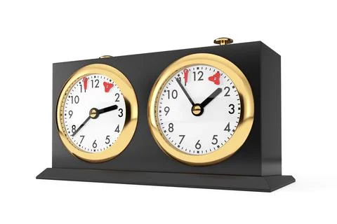 Black Classic Mechanical Chess Clock Watch. 3d Rendering 스톡 일러스트