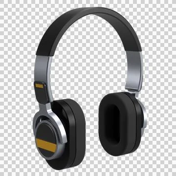 Black Classy Headphone or Headset in 3D Style Stock-Illustration