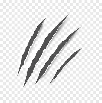 Black claw scratches - vector isolated. Claws scratches animal claw tracks cat Stock Illustration