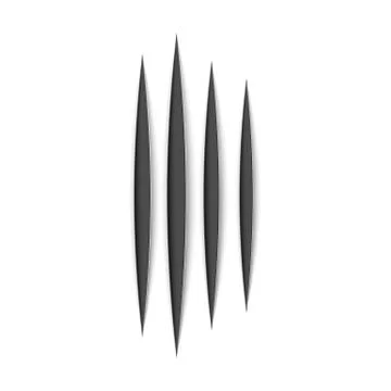 Black claws animal scratch scrape track. Cat or tiger scratches paw shape. Fo Stock Illustration