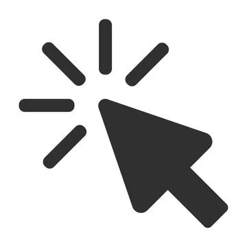 Black click arrow vector icon Stock Illustration