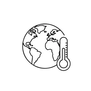 Black Climate Change Icon Vector Stock Illustration