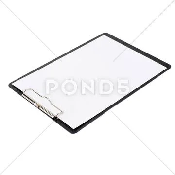 Black Clipboard over isolated white background Stock Photos