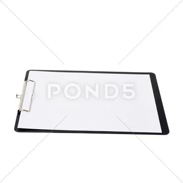 Black Clipboard over isolated white background Stock Photos