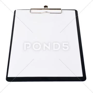 Black Clipboard over isolated white background Stock Photos