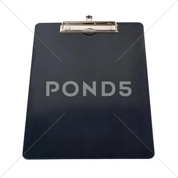 Black Clipboard over isolated white background Stock Photos