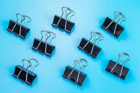 Black clips on the stack Stock Photos