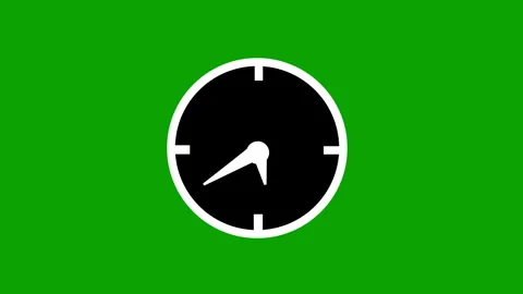 Black Clock Countdown Animation Green Screen 動画素材 339639152