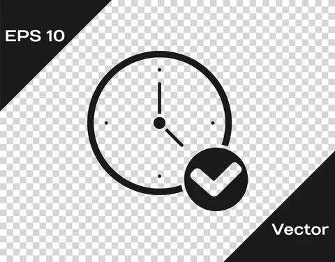 Black Clock icon isolated on transparent background. Time symbol. Vector Stock Illustration