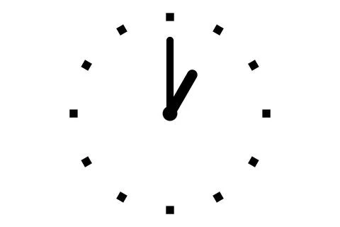 Black clock icon isolated on white background. Time icon Stock Illustration