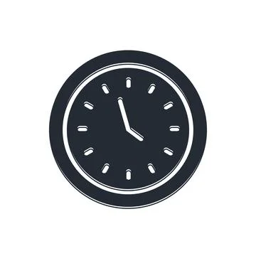 Black Clock icon isolated on white background. Time symbol.  Vector 库存插图