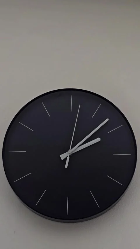 Black Clock Ticking Stock Footage 308659435