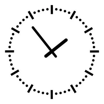 Black Clock on white Stock Illustration