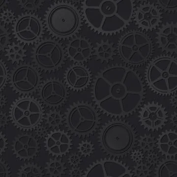 Black clockwork seamless pattern Stock Illustration