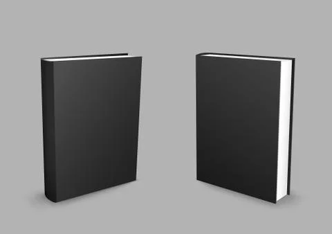 Black closed books gray background Stock Illustration
