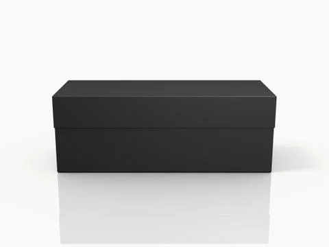 Black closed rectangle gift box Illustrazione stock