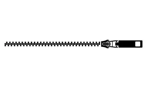 Black Clothes Zipper Silhouette Vector Illustration Stock Illustration