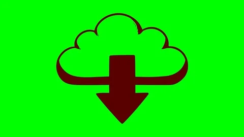 Black cloud arrow icon red flash animation Stock Footage 339473132