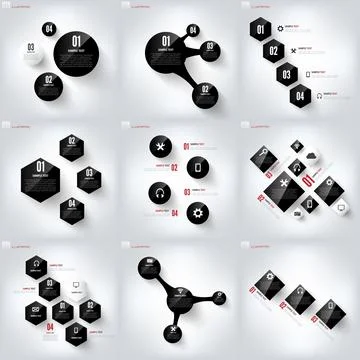 Black cloud computing background with web icons. Social network. Mobile app Stock Illustration