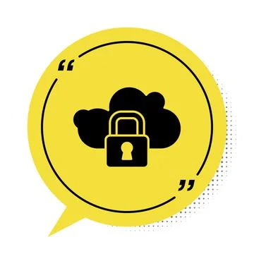 Black Cloud computing lock icon isolated on white background. Security, safety Stock Illustration