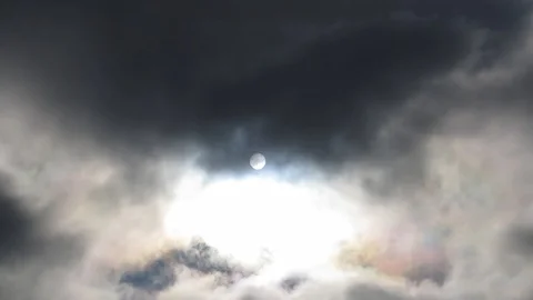 The black cloud covers the sun Stock Footage 128103779