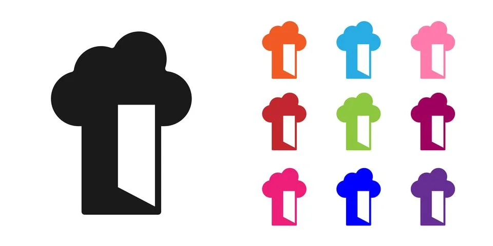 Black Cloud database icon isolated on white background. Cloud computing con.. Stock Illustration