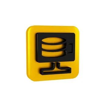 Black Cloud database icon isolated on transparent background. Cloud computing Illustrazione stock