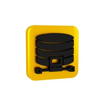 Black Cloud database icon isolated on transparent background. Cloud computing イラスト素材