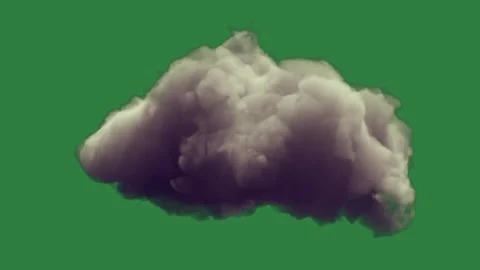 A black cloud on green screen and frame figure motion illustration design Video stock 337342053