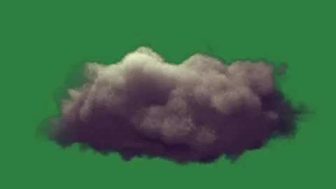 A black cloud on green screen and cartoonish design figure frame colorful Stockbeeldmateriaal 337342059