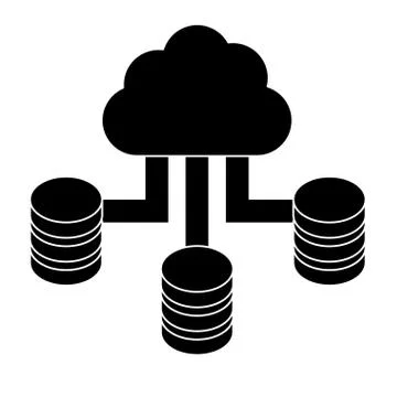 Black cloud hosting data center Stock Illustration