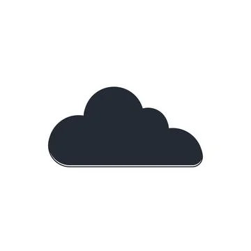 Black Cloud icon isolated on white background.  Vector Stock Illustration