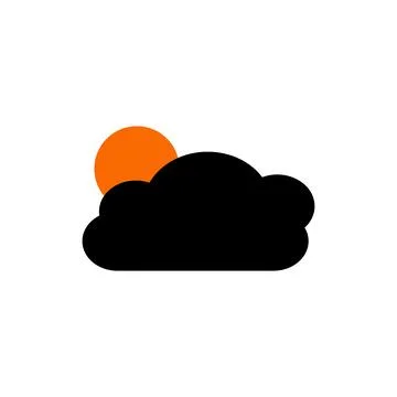 Black cloud icon logo design template isolated illustration Stock Illustration