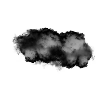 Black cloud isolated over white background 3D illustration Ilustração Stock