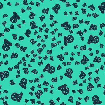 Black Cloud with moon icon isolated seamless pattern on green background. Cloudy Stock Illustration