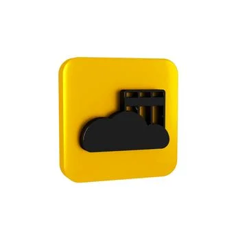 Black Cloud or online library icon isolated on transparent background. Inte.. 스톡 일러스트