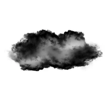 Black cloud or smoke isolated over white background イラスト素材