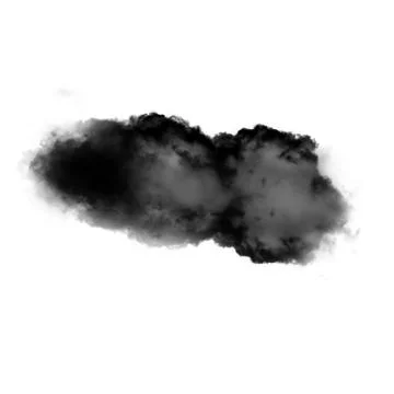 Black cloud or smoke isolated over white background 스톡 일러스트