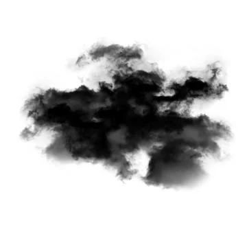 Black cloud or smoke isolated over white background 스톡 일러스트