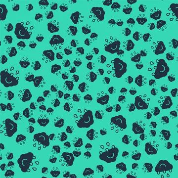 Black Cloud with rain icon isolated seamless pattern on green background. Rain Stock Illustration