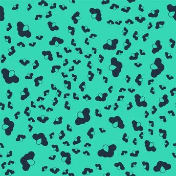 Black Cloud with rain icon isolated seamless pattern on green background. Rai Stock Illustration