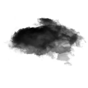 Black cloud of smoke 3D illustration Stock Illustration