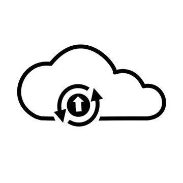 Black Cloud storage icon, concept illustration Stockillustratie