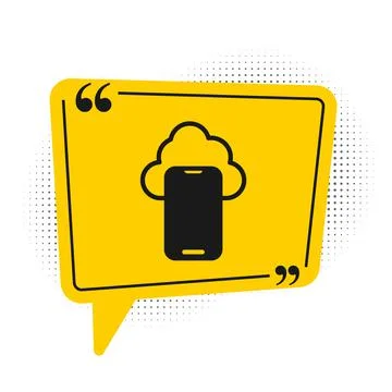 Black Cloud technology data transfer and storage icon isolated on white Illustrazione stock
