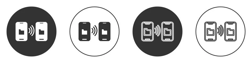 Black Cloud technology data transfer and storage icon isolated on white Illustrazione stock