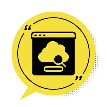 Black Cloud technology data transfer and storage icon isolated on white Stock Illustration