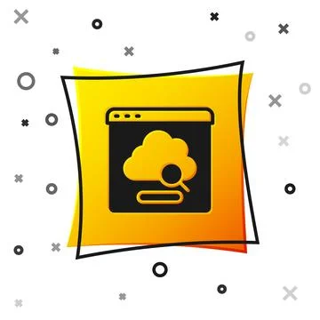 Black Cloud technology data transfer and storage icon isolated on white Illustrazione stock